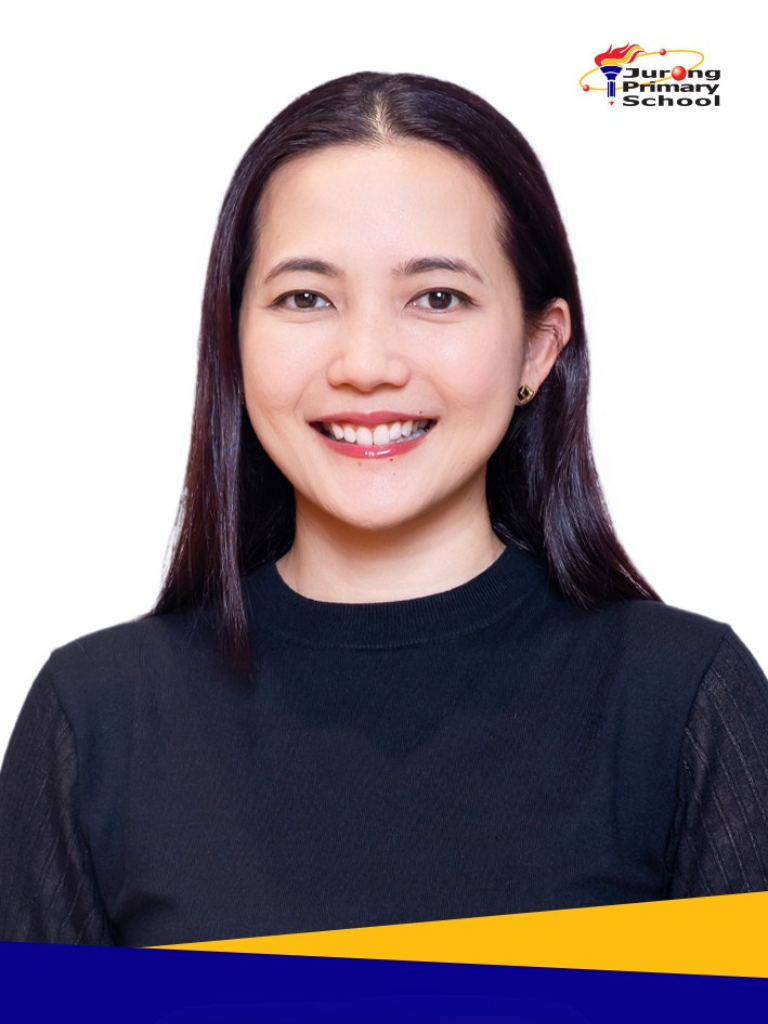 Smiling woman in black top, long straight dark hair, small earrings